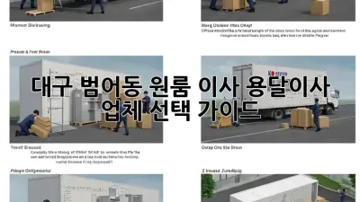 대구 범어동 원룸 이사? 용달이사 업체 선택 가이드
