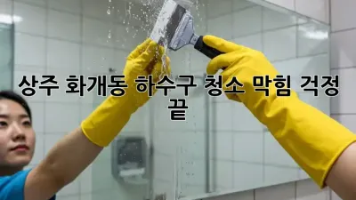 상주 화개동 하수구 청소, 막힘 걱정 끝!